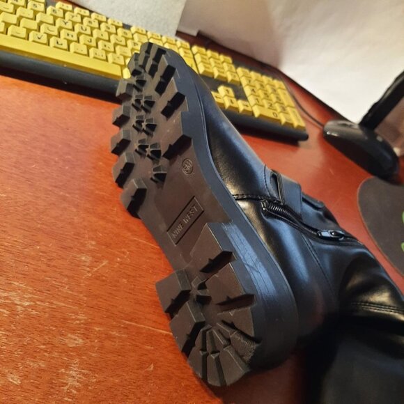 Nine West Nans Lug Sole Over the Knee Boots Black Size 8 NEW Defect - Picture 7 of 8